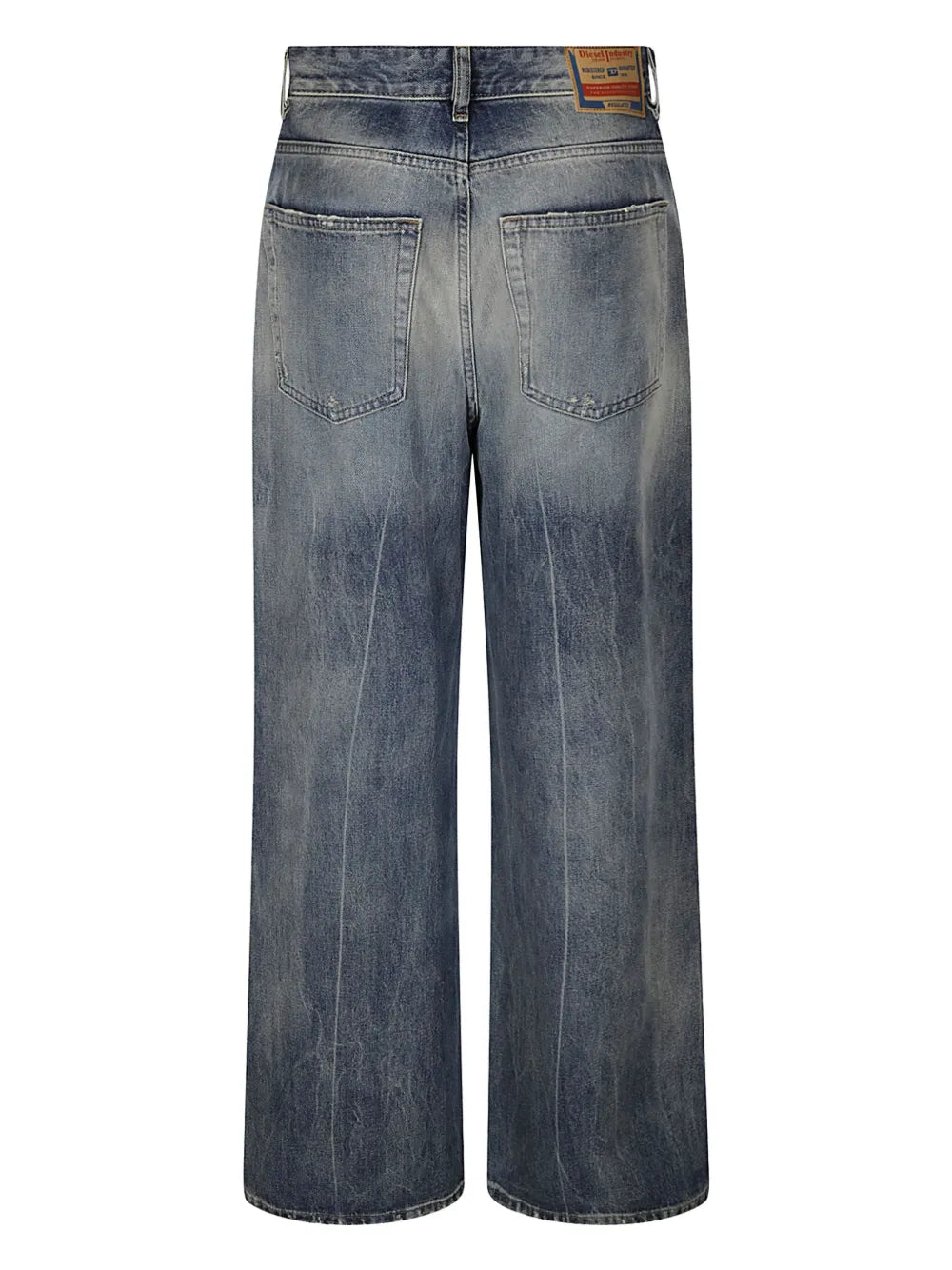 Washed Effect Wide Leg Jeans