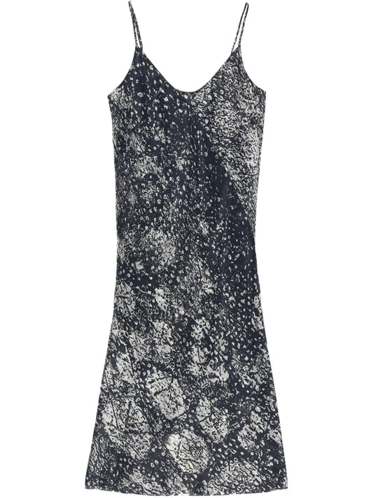Wolf-Print Slip Dress