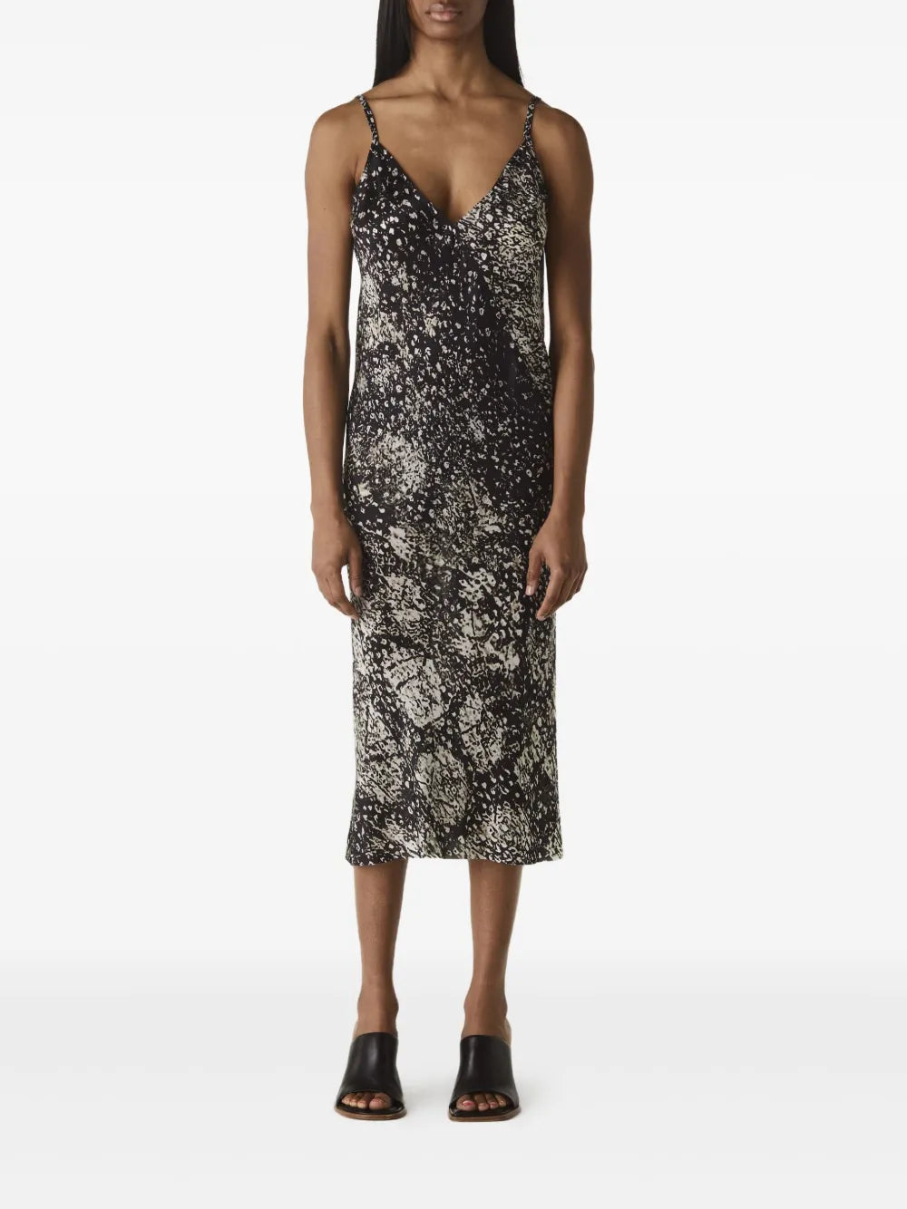 Wolf-Print Slip Dress