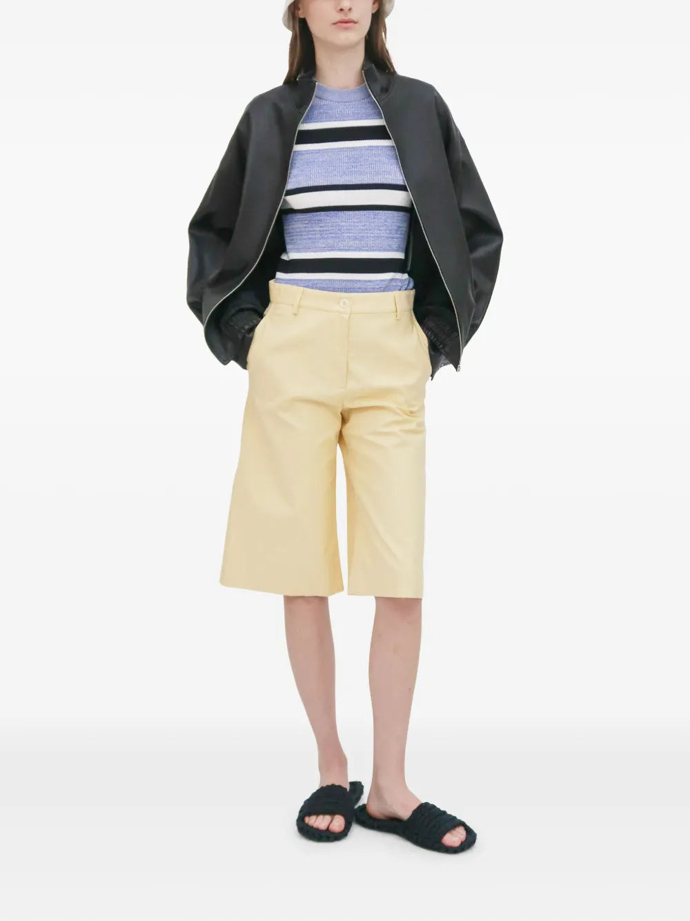 Wide-Leg Bermuda Shorts