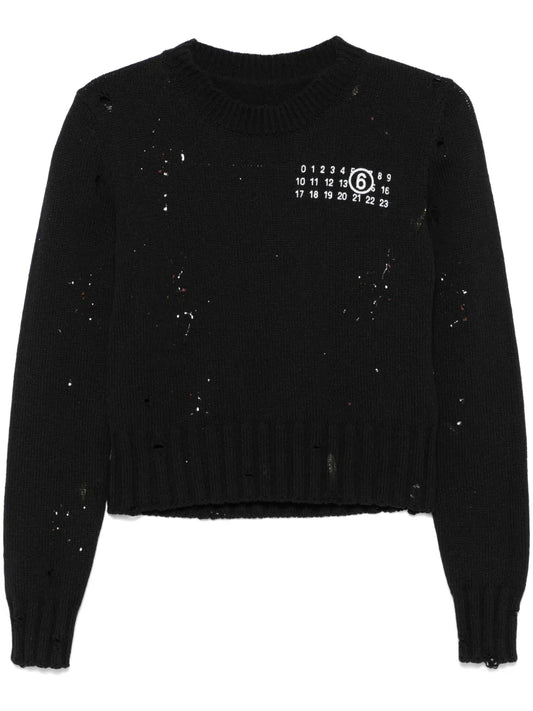 Numbers-Motif Sweater