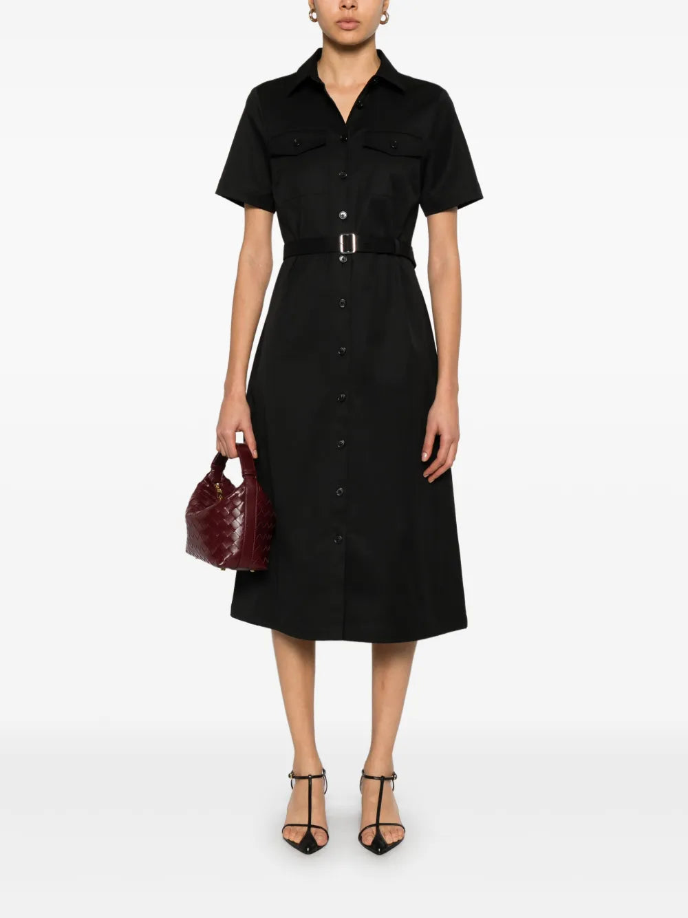 Twill-Weave Midi Dress
