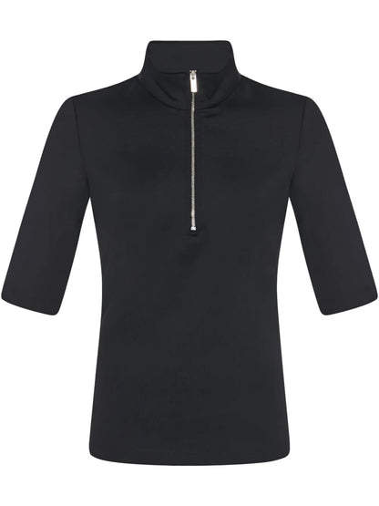 Short-Sleeved Zip-Up Polo Shirt