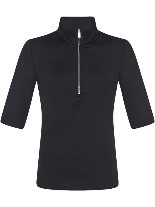 Short-Sleeved Zip-Up Polo Shirt