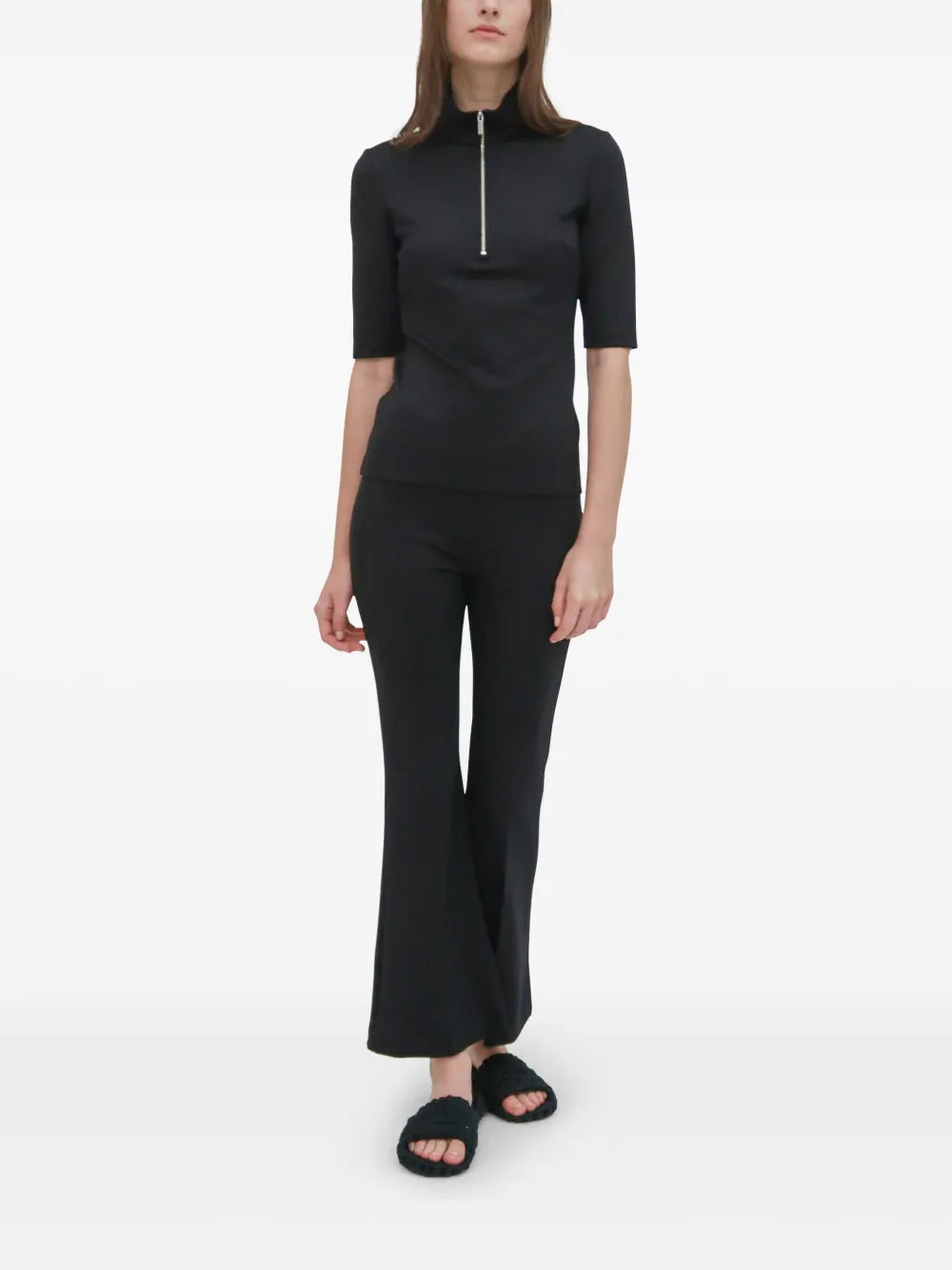 Short-Sleeved Zip-Up Polo Shirt