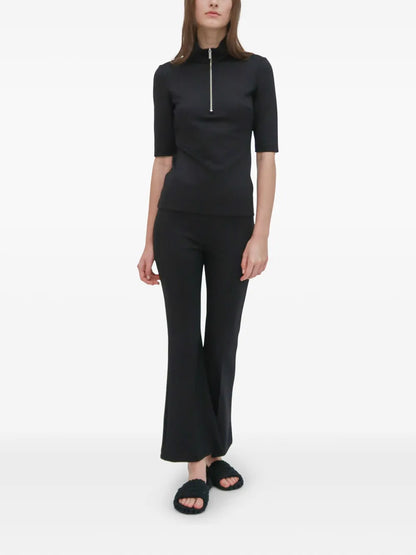 Short-Sleeved Zip-Up Polo Shirt