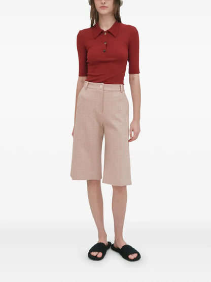 Wide-Leg Bermuda Shorts