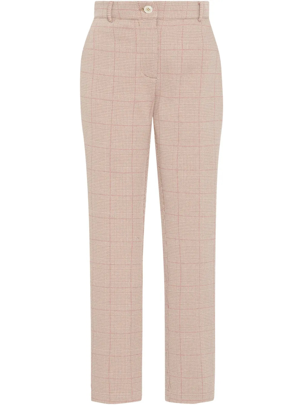 Plaid-Pattern Skinny Trousers