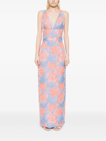 Abstract Jacquard Gown