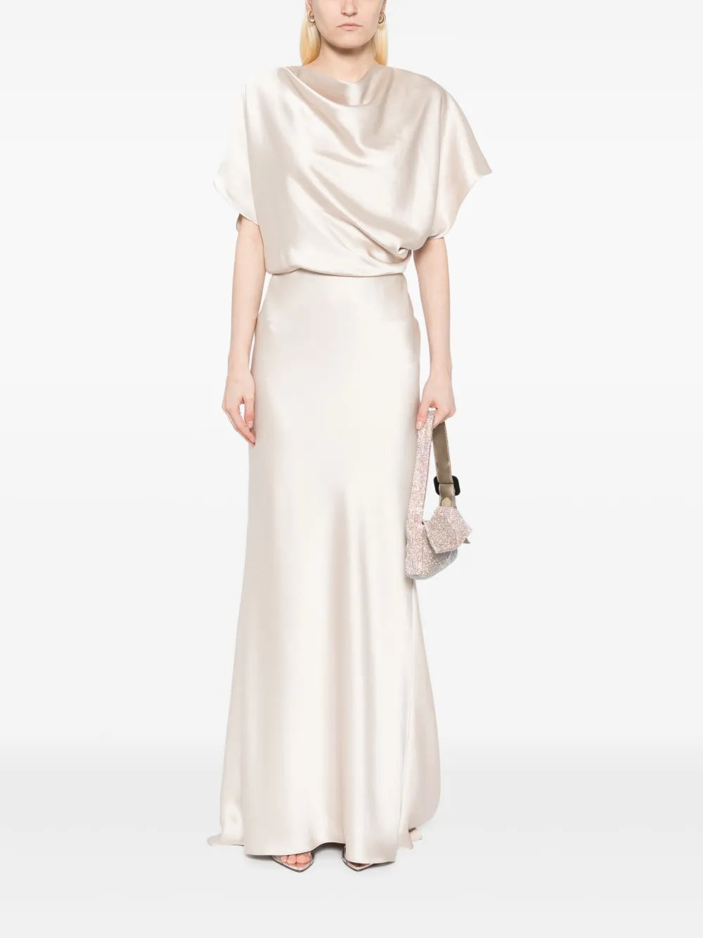 Draped Satin Gown