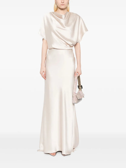 Draped Satin Gown