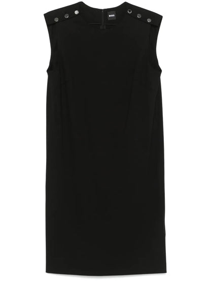 Buttoned-Shoulders Mini Dress
