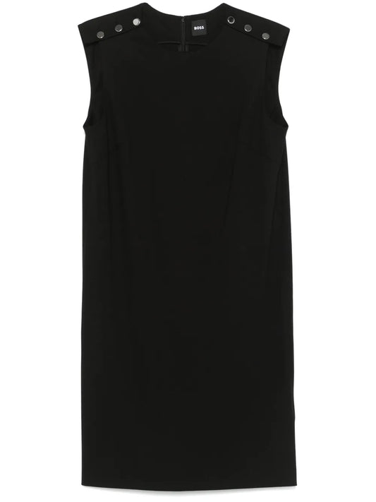 Buttoned-Shoulders Mini Dress
