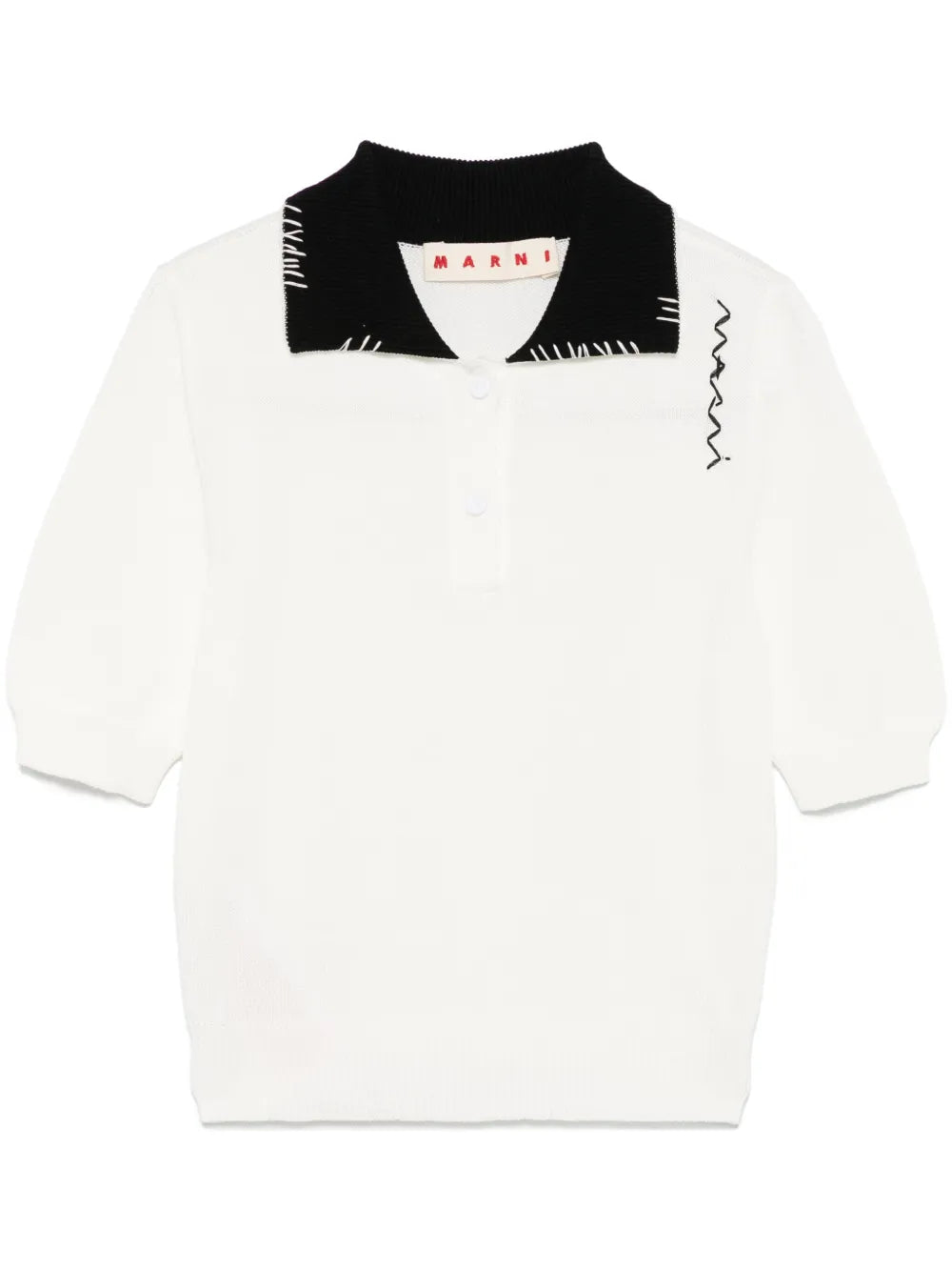 Contrastíng-Collar Polo Shirt