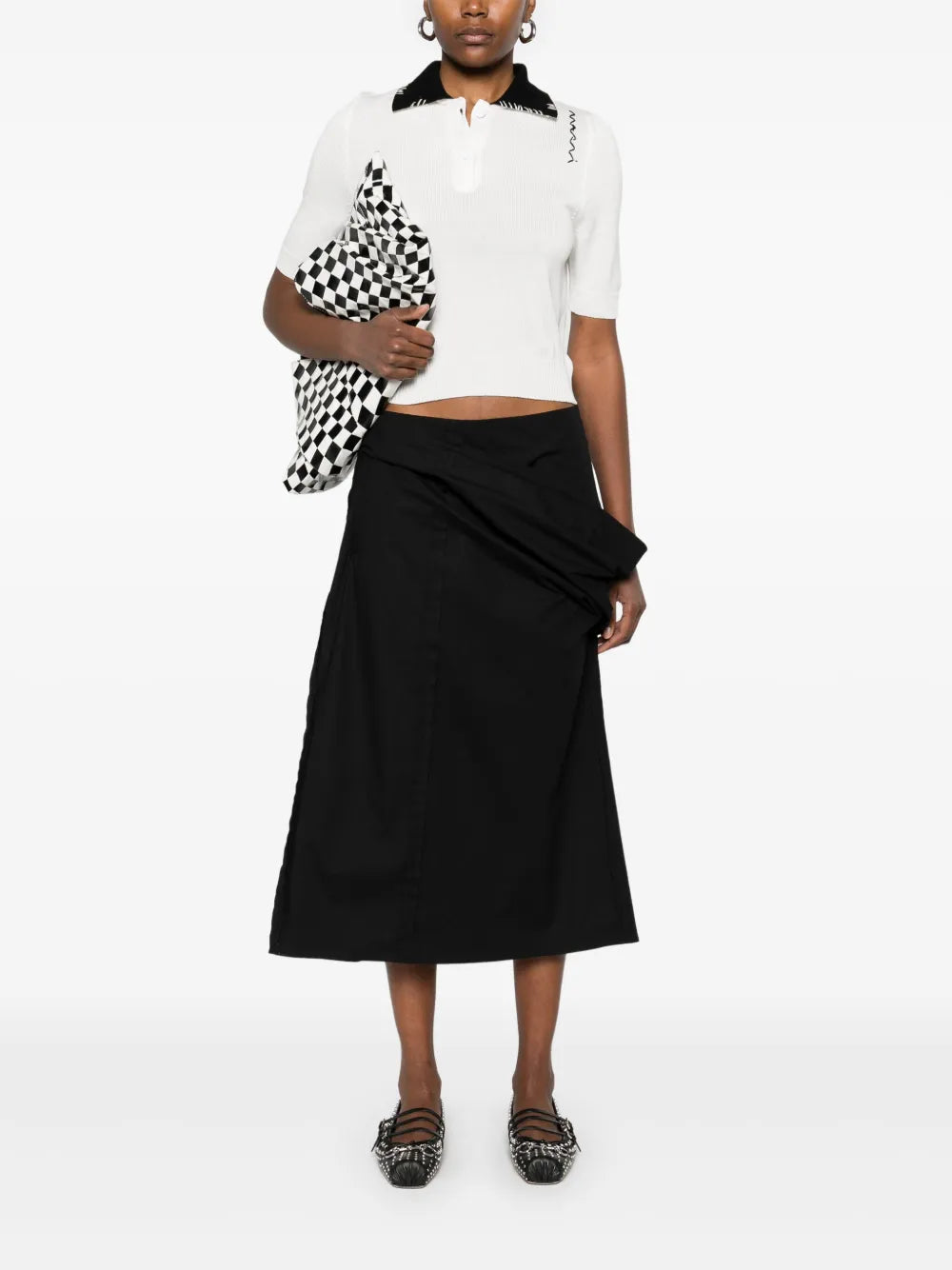 Contrastíng-Collar Polo Shirt