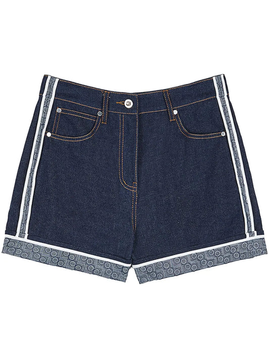 P-Logo Denim Shorts