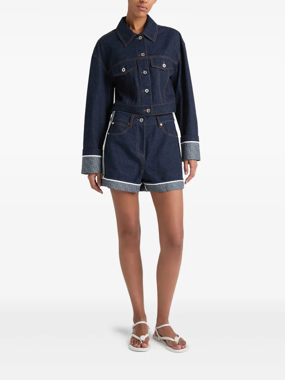 P-Logo Denim Shorts