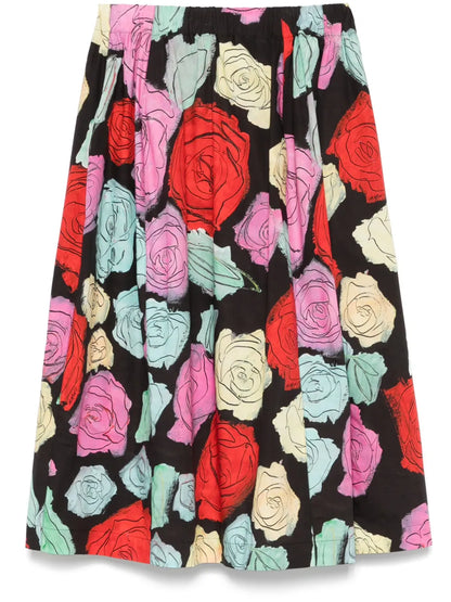 Floral-Print Skirt