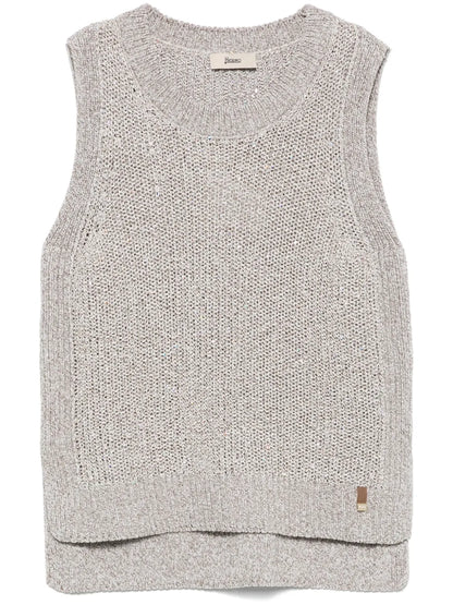 Sequin-Embellished Knitted Top