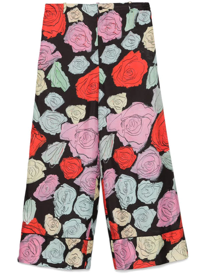 Floral-Print Trousers