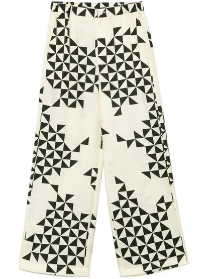 Geometric-Print Trousers