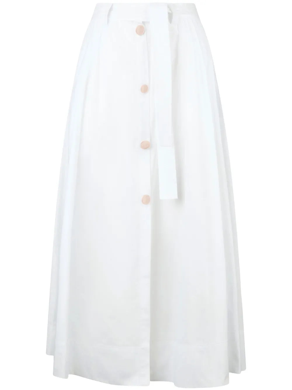 Button-Front Midi Skirt