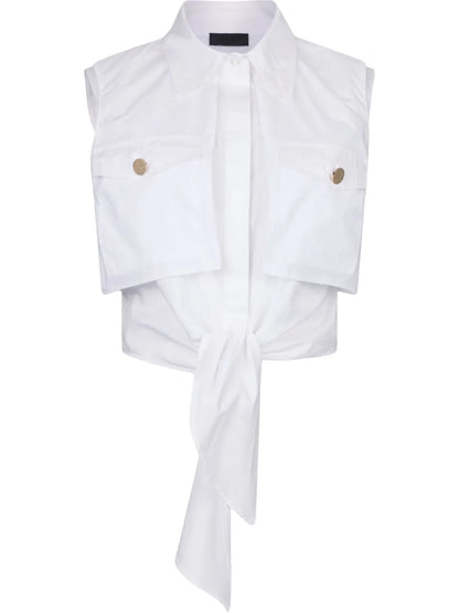 Knot-Detail Cropped Shirt