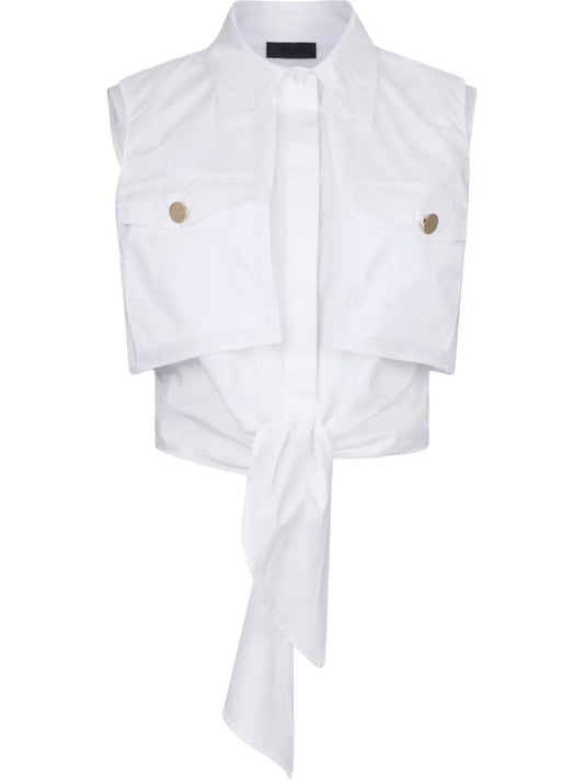 Knot-Detail Cropped Shirt