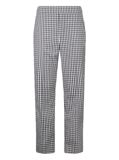 Check-Pattern Cropped Trousers