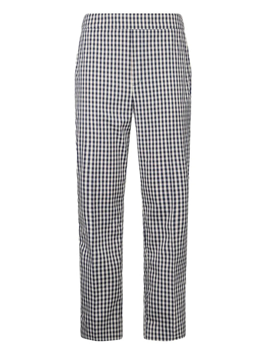 Check-Pattern Cropped Trousers