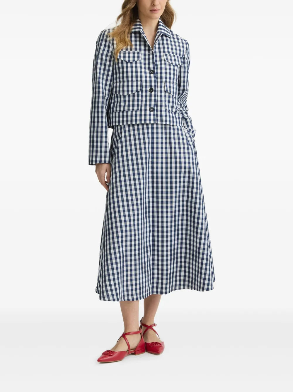 Checked Midi Skirt