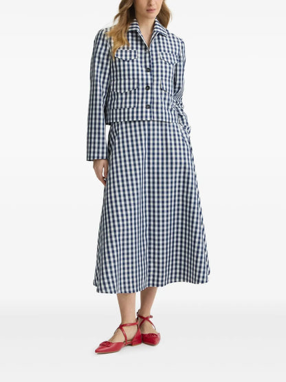 Checked Midi Skirt