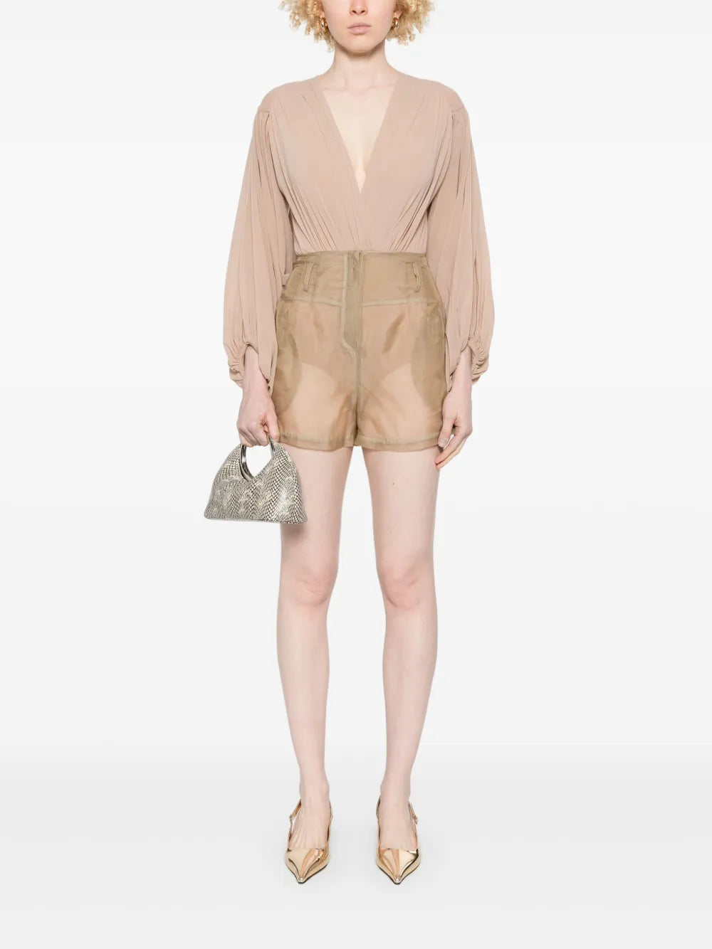 Pleated Bodysuit