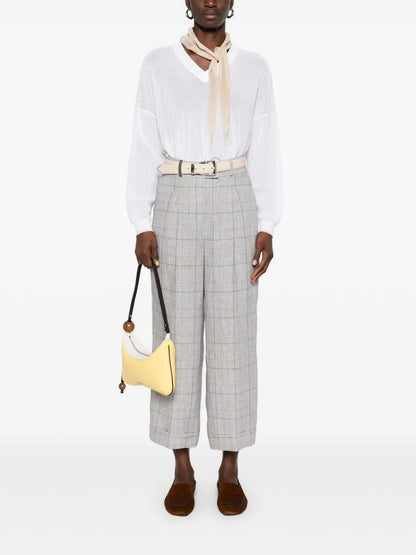 Prince Of Wales-Check Linen Trousers