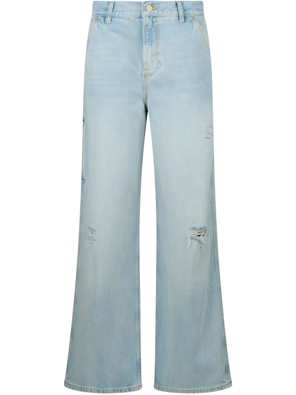 Distressed Wide-Leg Jeans