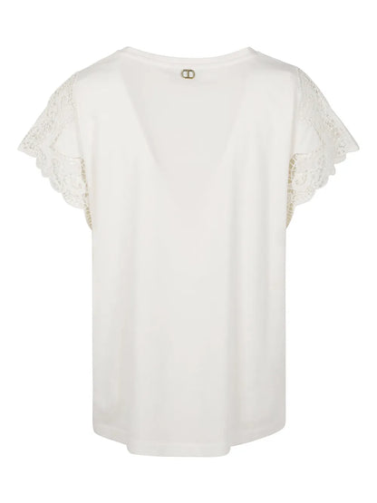 Lace-Detail Short-Sleeve Top
