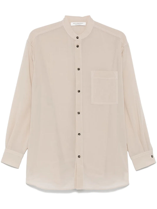 Band-Collar Shirt