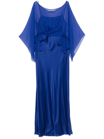 Detachable-Cape Maxi Dress