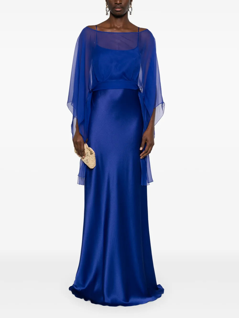 Detachable-Cape Maxi Dress