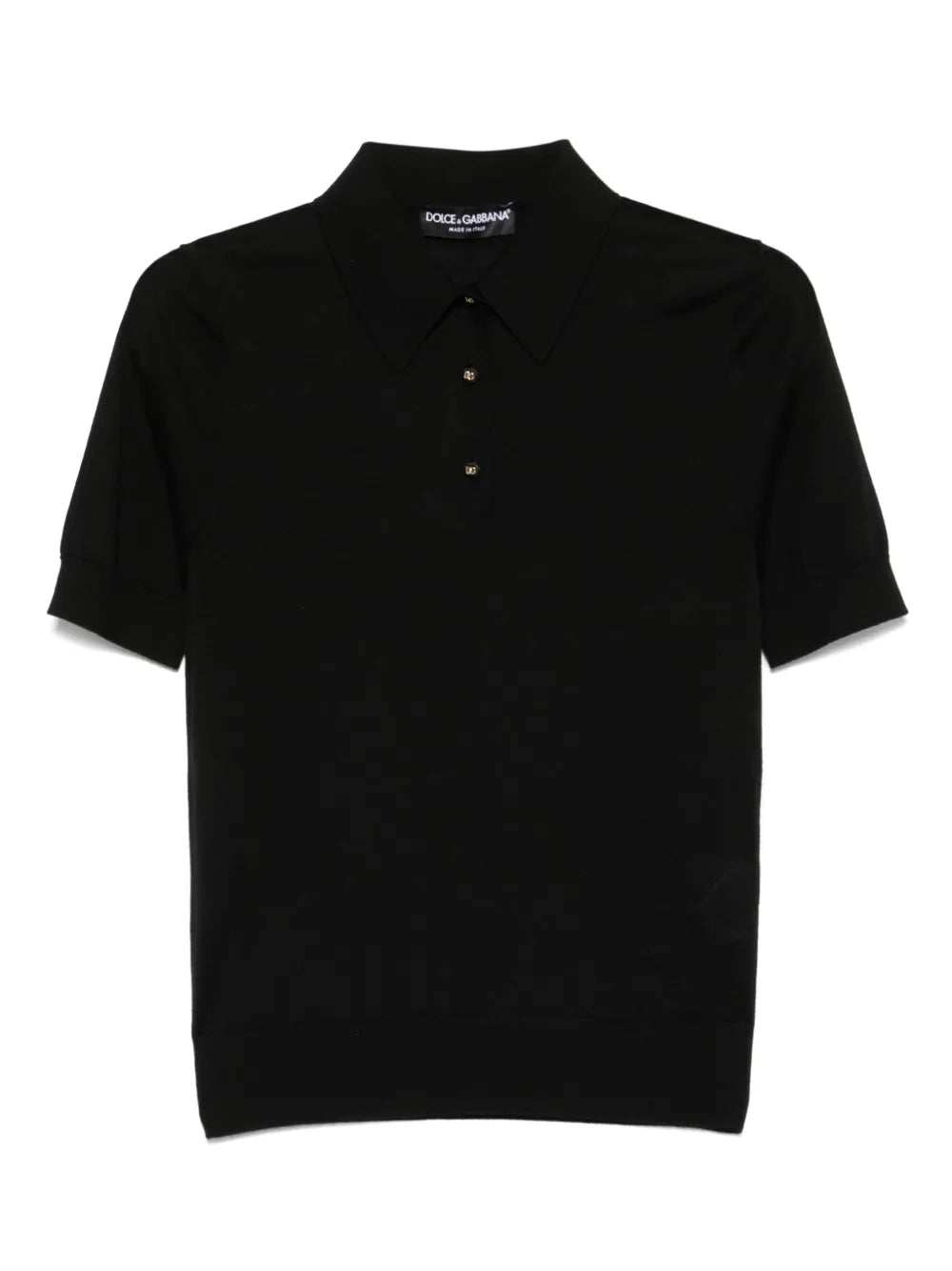 Fine-Knit Polo Top