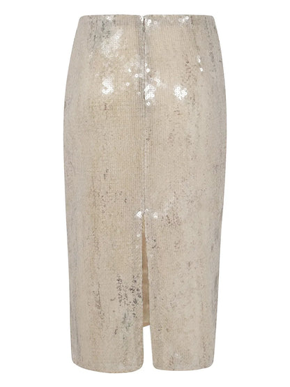 Sequin-Embellished Midi Skirt
