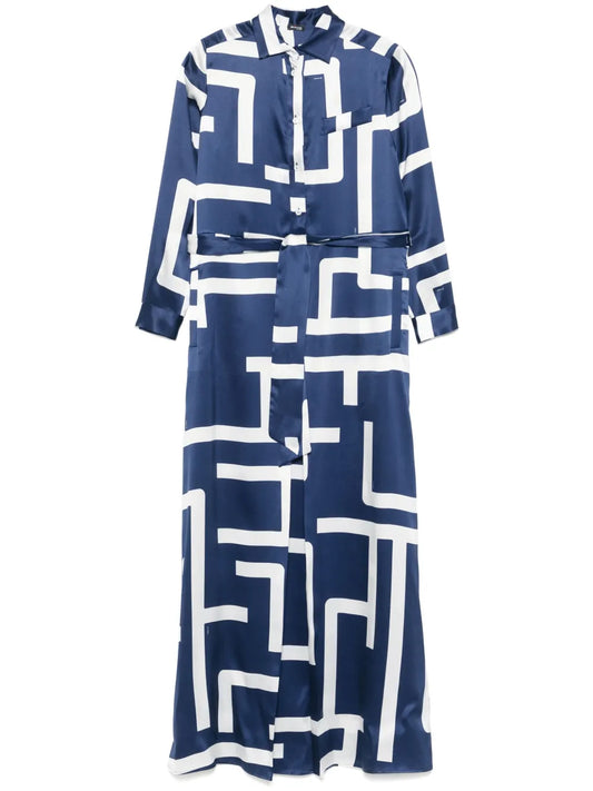 Geometric-Pattern Maxi Dress