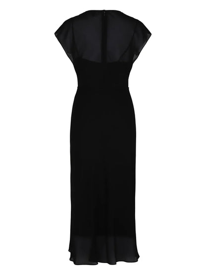 Semi-Sheer Midi Dress