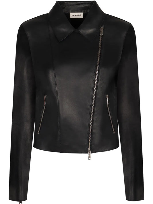 Zip-Up Leather Jacket