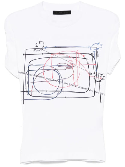 Printed Elasticated-Straps T-Shirt