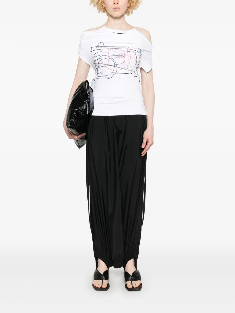Printed Elasticated-Straps T-Shirt