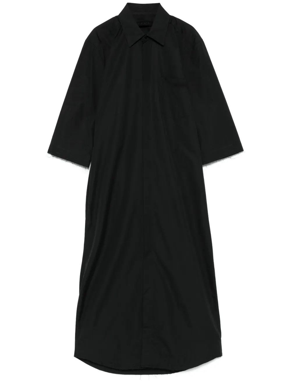 Three-Quarter-Sleeves Shirt Midi Dress