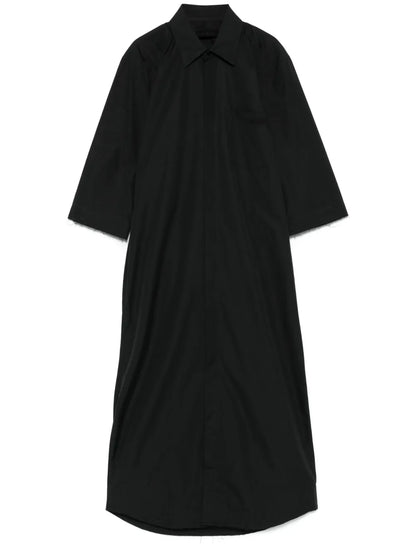 Three-Quarter-Sleeves Shirt Midi Dress