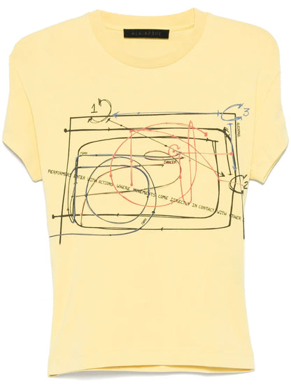 Printed Elasticated-Straps T-Shirt