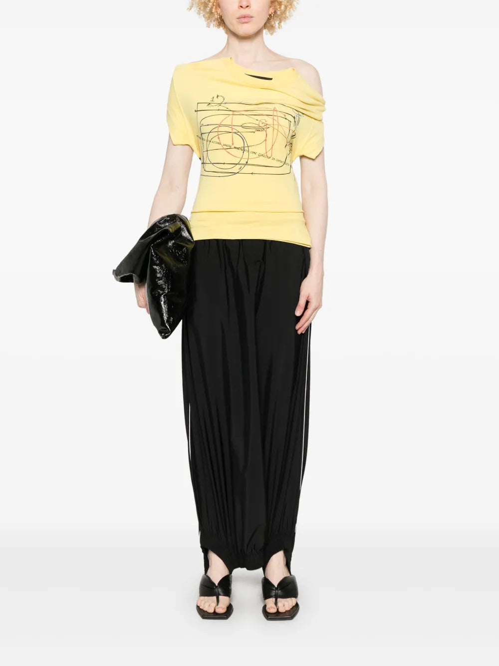 Printed Elasticated-Straps T-Shirt